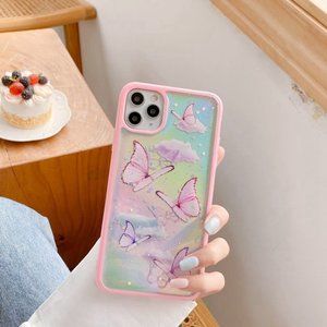 Rose Cute Butterfly Clear iPhone Case